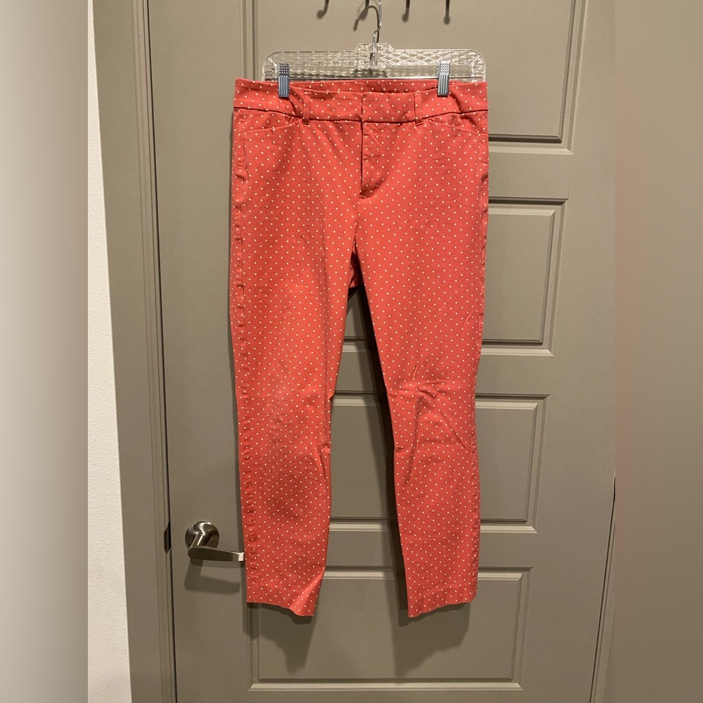 Old Navy pink with white polka dot pixie pants